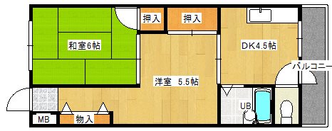 高安矢野ハイツＡ棟 間取り