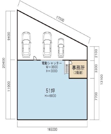 貸倉庫・事務所　八尾市 志紀町南３丁目　志紀町南倉庫 間取り